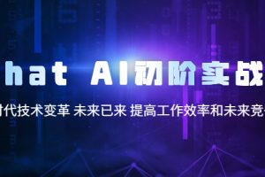 Chat AI初阶实战课，AI时代技术变革 未来已来 提高工作效率和未来竞争力