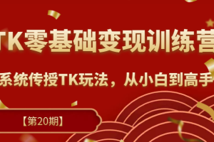 TK零基础变现训练营【第20期】2023升级版，系统传授TK玩法，从小白到高手