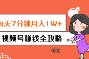 每天7分钟月入1W+，视频号赚钱全攻略，普通人也能操作 （58节视频课）