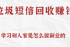 揭秘垃圾短信回收赚钱项目，可利用信息差操作一条10元，日撸无上限【视频教程】