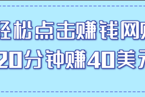 一个轻松点击看视频的赚钱项目，简单操作20分钟最高可赚40美元【视频课程】