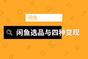 闲鱼项目玩法实战班第9期（二）选品四步骤与四种变现方法，引流到微信方法