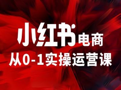 小红书电商从0-1实操运营课，让你从小白到精英